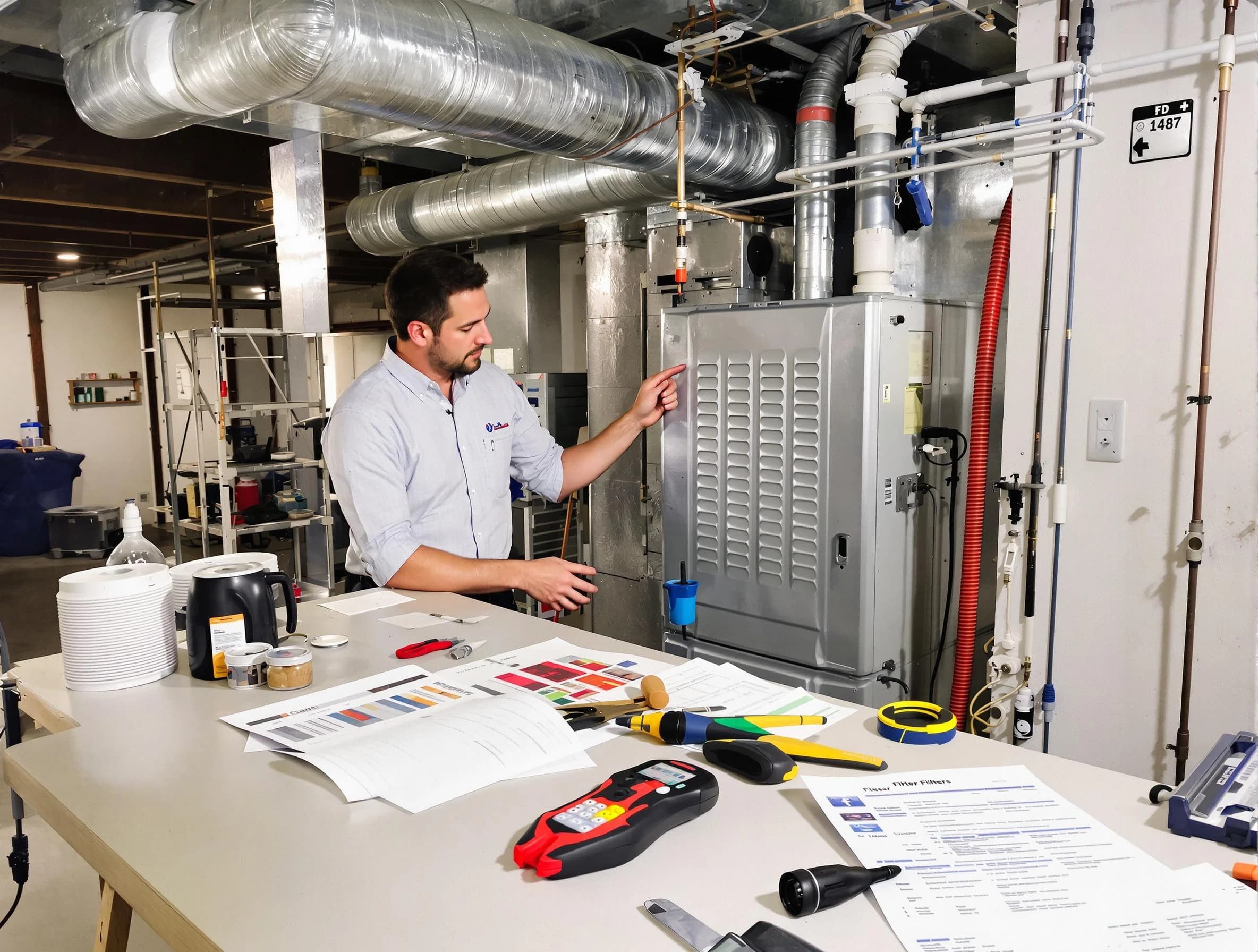 Holladay Air Duct Cleaning inspector conducting detailed filter system evaluation using professional diagnostic tools in Holladay